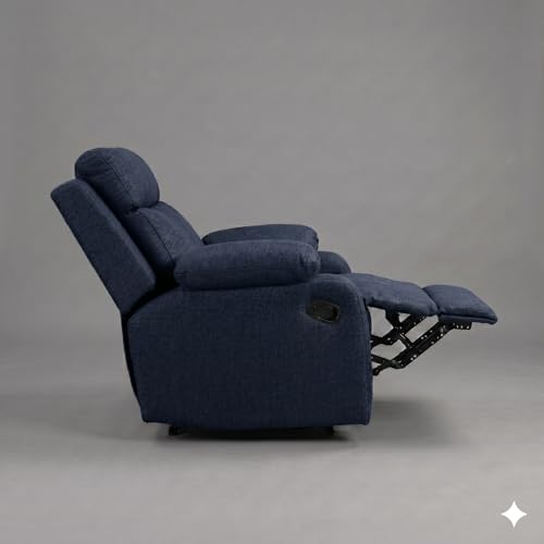 Image of Amazon Brand - Solimo Elira | Single Seater Sofa Recliner | Manual Recliner (Velvet Blue)