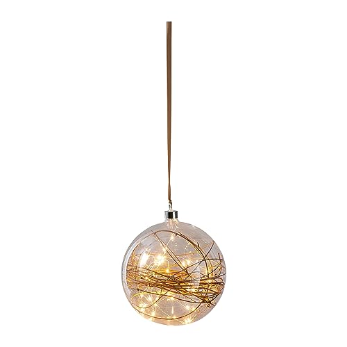 EGLO LED-Weihnachtskugel für Innen, beleuchtete Glaskugel zum...