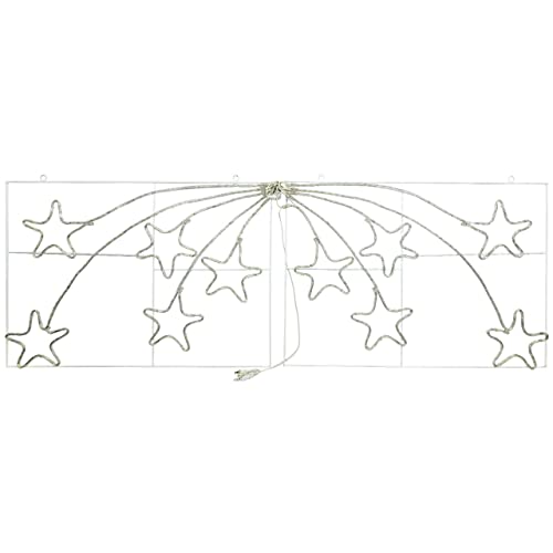 LED Rope Light Patriotic Falling Stars Motif - Lighted Silhouette - Red, Cool White, and Blue - 87 Inch