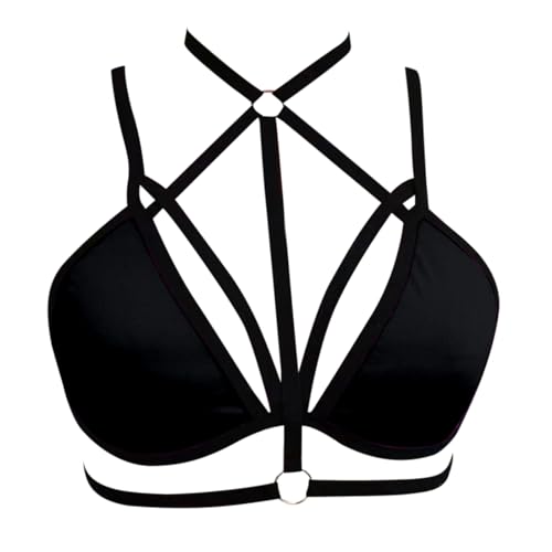 Harness Damen Oberkörper Sexy Outfit Für Body Woman Bondage Rave Erotische BHS Kinky Party Club BH Schmuck 2025 Schwarz, M