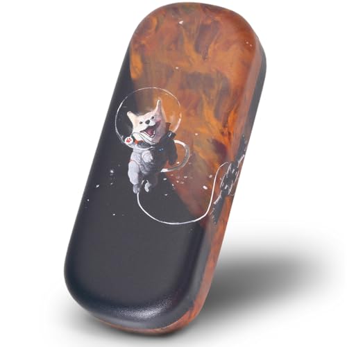 Image of Hard Shell Glasses Case - Shockproof PU Leather Eyeglass Case Holder Portable With Glass Clean Cloth for Men & Women