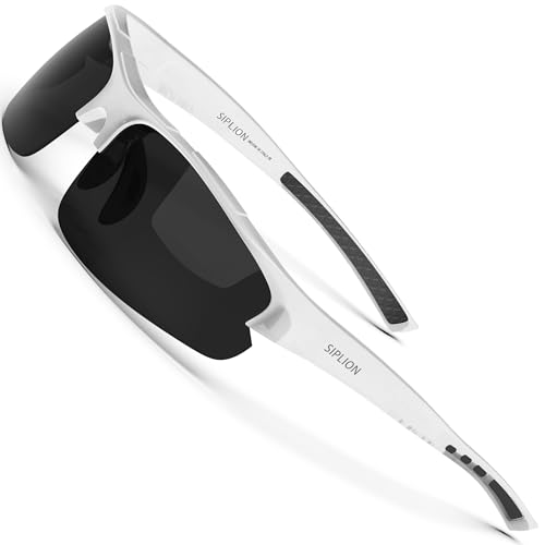 Image of SIPLION Polarized Sunglasses Men Sports: UV400 Protection Anti-Slip Wrap-Around TR90 Frame for Driving Fishing Golf Running