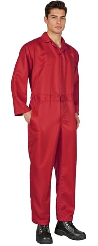 UQJE Men's Coveralls for Men Work Red Adult Jumpsuit Coveralls Halloween Costume-M