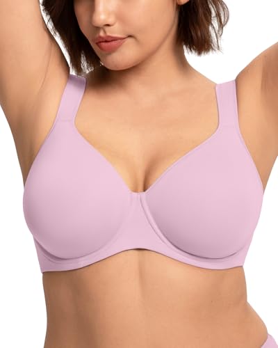Image of HSIA Bras for Women Minimizer Full Coverage, Plus Size T Shirt Unlined Underwire Smooth Bra, Seamless Cups Joan Ultimate Soft