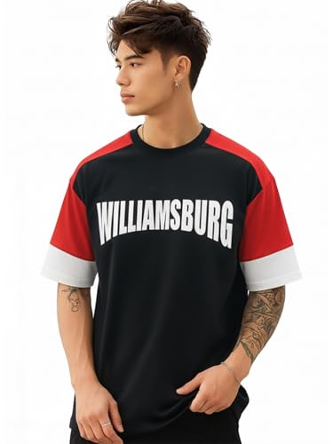 Image of LEOTUDE Men Polycotton Classy Look Regular Fit Round Neck Half Sleeve Tshirt| Colorful Oversized Fit T-Shirt for Mans