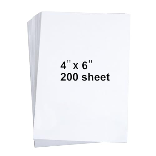 200 Sheets 4 X 6 White Cardstock Heavyweight Cardstock Sheets Blank Invitation Paper Greeting Cards Printable 75lb Cover 200 GSM/White