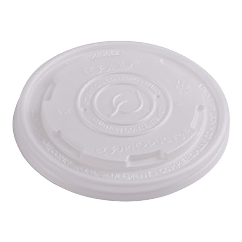 Eco-Products Compostable World Art Soup Container Lids, Case of 1000, Fits 8-10oz Soup Containers,...