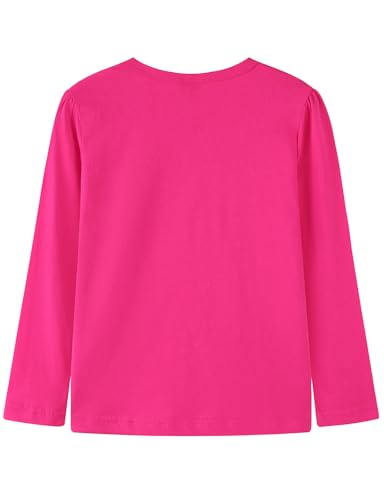 Image of Noomelfish Girls Ruffle Heart T-Shirts Cute Long Sleeve Tee Tops (4-12 Years)