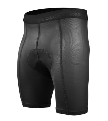 AERO|TECH|DESIGNS | Men's Elite Liner Shorts | Long Distance Cycling Underwear | Black Mesh | X-Large