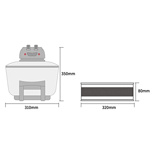 Fritteusen Lufthaushalt Visualisiert Nicht multifunktional Automatische Pommes-Frites-Maschine Sichtbares verdicktes Glas (Co(Luftfritteusen) (Grau 31 * 32 * 35 cm) Comfortable anniversary – Bild 7