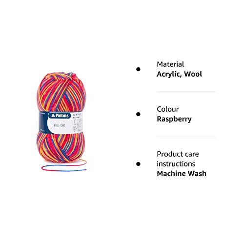 Patons Fab DK Kitting/Crochet Yarn Double Knitting Wool 100g Balls and 100% Acrylic Machine Washable & Tumble Dry Yarn - Image 3