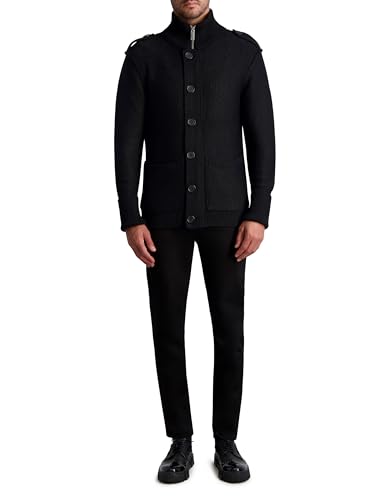 KARL LAGERFELD mens Long Sleeve Wool Blend Cardigan