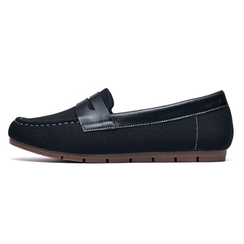 Image of Cvistpieo Loafers for Women Comfortable Dressy Casual Work Flats Lightweight & Breathable Slip On Walking Shoes Knit