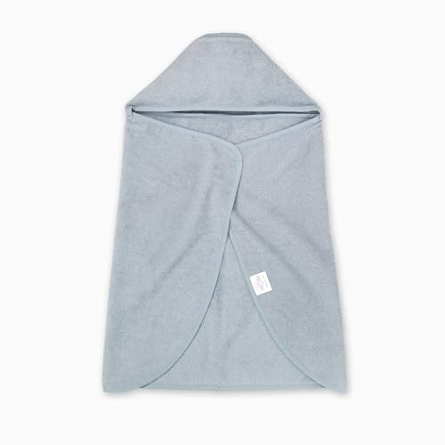Image of MORI Kids Hooded Bath Towel in Blue - Boys and Girls Bathing Cape - Super Soft Micro Cotton - Suitable for 1-3 Years - One Size