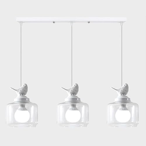 Suspension îlot de cuisine avec oiseaux en résine pour salon nordique