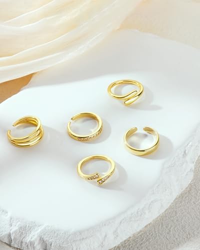 14k Gold Filled Toe Rings for Women Non Tarnish Adjustable Silver Toe Ring Simple Hug CZ Triple Open Band Ring Summer Beach Toe Jewelry for Women Sexy2