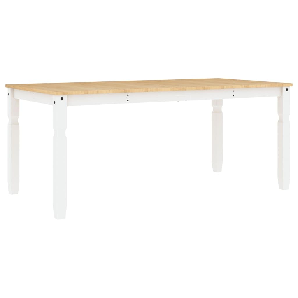 Table à manger moderne en pin massif blanc 180 cm pour salle à manger