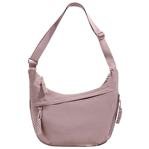 Image of Crescent Shoulder Bag Nylon Crossbody Bag for Women Nylon Hobo Bags Slouchy Sling Purse Dumpling Bags
