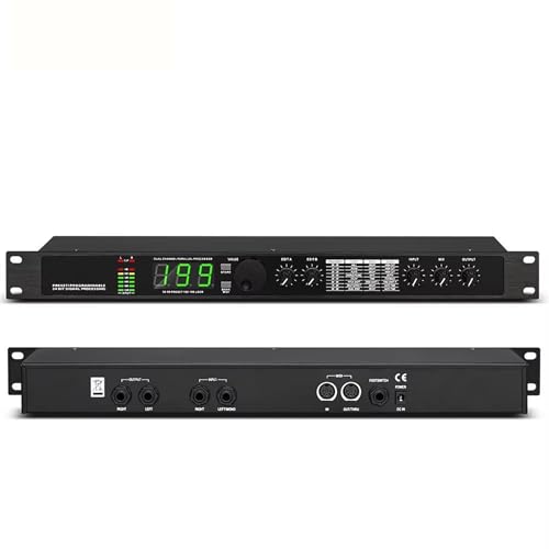 Ecualizador Gráfico Profesional de Audio, Procesador de Señal Digital con 99 Programas Preestablecidos, 199 Efectos de Sonido, Reverberación Digital Profesional para Grabación miniatura 1