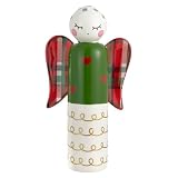 Baroni Home Figura navideña de porcelana decorada, decorativa decorativa colorida personaje navideño de alta calidad, ángel alto grande, 13 x 6 x 24 cm