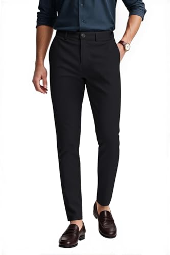 Mens Dress Pants Slim Fit Stretch Fashion Plaid Pant Skinny Leg2