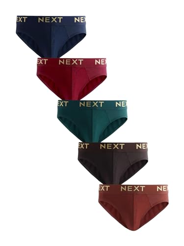 NEXT Hombres Pack de 5 Calzoncillos con Alto Contenido de algodón Rich Colour Red/Green/Blue M