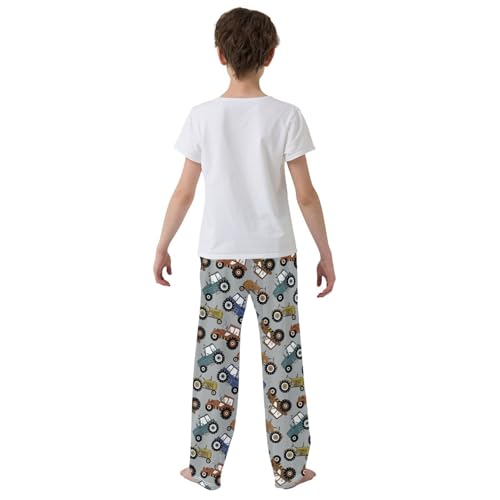 ZZXXB Tractors Print Boys Long Pants Soft Trousers Elastic Waist Kids Lounge Bottoms with Pockets S-XL3