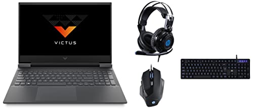 Image of HP Victus AMD R5 Processor Gaming Laptop (8GB RAM and 512GB SSD Storage /Windows 10 Home + Microsoft Office) - -e0075AX + Gaming Bundle