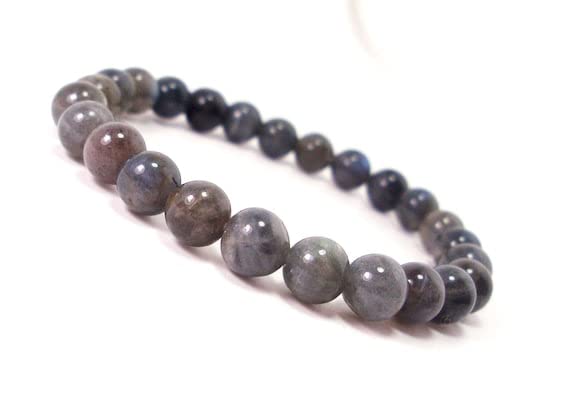 Bracelet en labradorite marron 8mm perles rondes lisses élastique de 17,8 cm LKBEADS