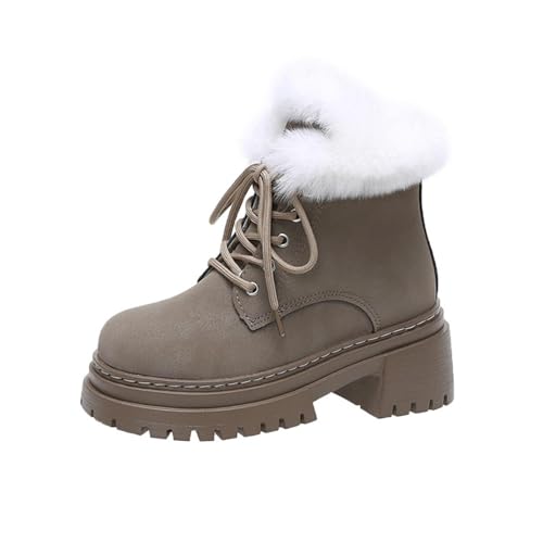 Bottes d'hiver chaudes à bout rond pour soulager les pieds sensibles avec talon stable