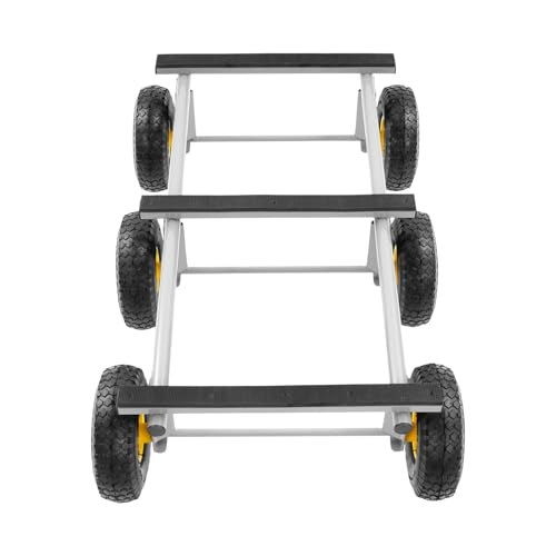 Carretilla pesada con 6 ruedas, capacidad 1200 lbs, ruedas inflables miniatura 1
