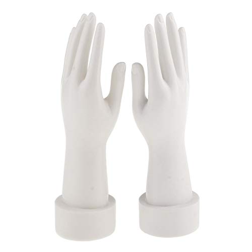 Taotenish Pair of Mannequin Hand Display Stands Female Jewelry Bracelet Gloves Ring Necklace Display Organizer - White