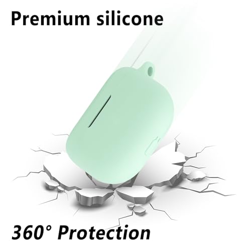 Geiomoo Silicone Case for Jabra Elite 8 Active, Jabra Elite 8 Active Gen 2, Jabra Elite 10, Jabra Elite 10 Gen 2, Protective Cover with Carabiner (Luminous Green)