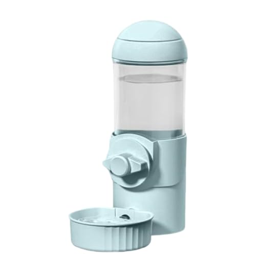 HeyDear ペット用自動給水器 500ml 小動物ウサギ犬用 重力式ケージ取付 留守番対応 転倒漏れ防止 熱中症対策 シンプル設計 (ブルー)