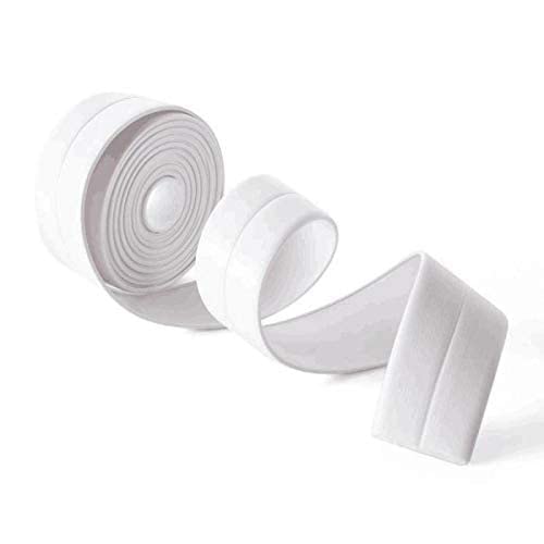 Lempostick Self-Adhesive Wall Sealing Tape PVC Wall Corner Line Sticking Strip Corner Line Mildew-Proof Sticker Kitchen Sink Bathroom Crack Repair Caulk Tape Pot Gap (1 Pcs Color: White)