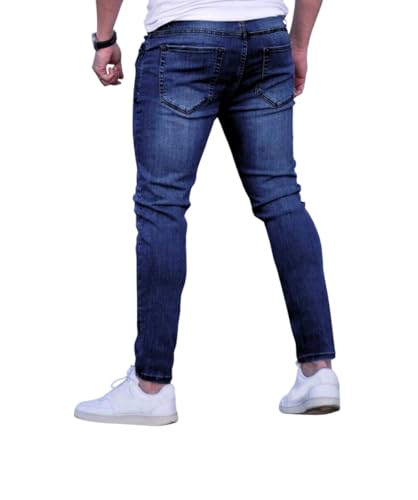 Men's Slim Fit Distressed Cat Scratch Denim Jeans, Skinny Stretch Bottoms, Mens Jeans3