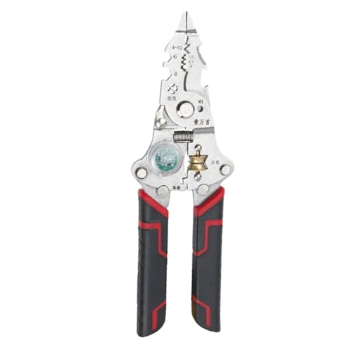 Pince d'électricien pliable avec pince à dénuder (1,5-10 mm), matrices de sertissage, clé hexagonale, rainures d'enroulement de câble et décapsuleur - non isolée