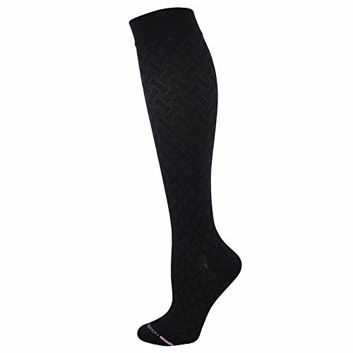 dr. motion Compression knee-hi socks for women, Black, sock size 9-11