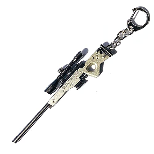 JINZHOUFUZHUANG Weapon gun key chain game key chain accessories, rifle model key chain, toy gun key chain metal key chain (sniper rifle),4.61 x 1.5 x 0.2 inches; 0.88 Ounces