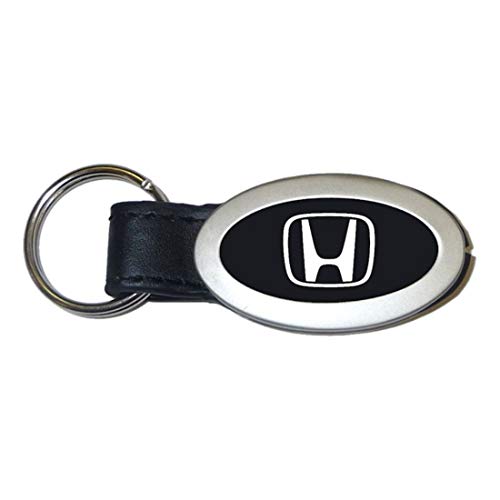 dantegts Oval Honda H Logotipo Llavero, diseño de piel de color negro cromo llavero metal Llavero Lanyard