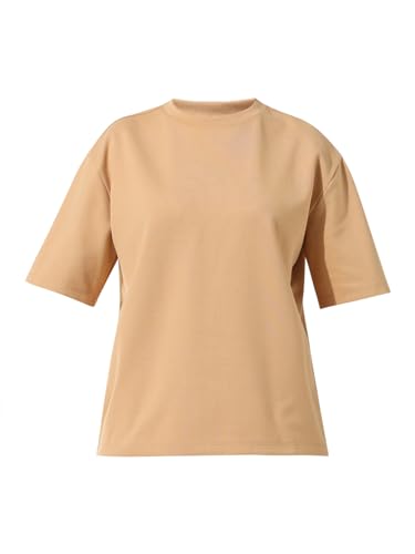 Image of ONLY Round Neck Drop-Shoulder Sleeves Oversized T-Shirt