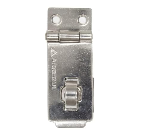 ARREGUI A-1313160 Cerradura de puerta con candado | Pestillo para puerta | Cierre de candado para puerta | Cerrojo con candado | Portacandado y Candado con llaves | Acero Inoxidable