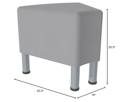 Image of Sprogs 12 inch H Structured Wedge Stool -Flexible Modular Collaborative Soft Seating for Office, Home, Lounge and School Classrooms with Durable Frame & Set of 6 inch Legs Add-on -Teal