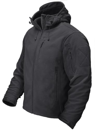 Image of CRYSULLY Men's Tactical Hoodies Jacket Warm Winter Fleece Jacket