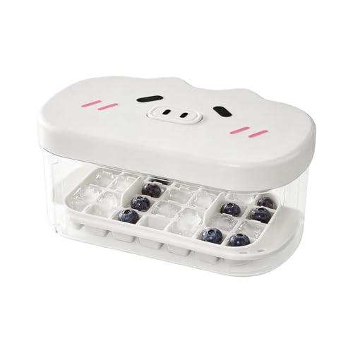 Cubitera con recipiente, 24 compartimentos, forma reutilizable con recipiente y tapa, moldes para cócteles, para bebidas frías, café, cócteles, whisky y otros refrescos
