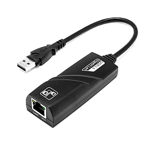 usb 3.0 to gigabit ethernet adapter, usb to rj45 lan network card, compatible with windows xp/mac os/laptop/pc/tablet (black)