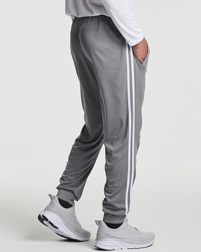 Real Essentials 3 Pack: Men's Tech Mesh Active Athletic Casual Jogger Sweatpants with Pockets(Available in Big & Tall)3