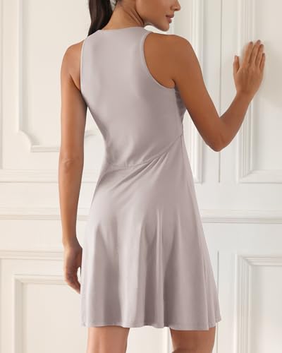 ODODOS Casual Flare Tank Dress for Women Summer Sleeveless Sundress Mini Skater Dress4