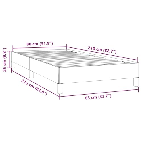 vidaXL Boxspringbett ohne Matratze Schwarz 80x210 cm Samt, Bett, Bettgestell, Einzelbett, Schlafzimmermöbel, Bettrahmen, Samtbett, Polsterbett – Bild 4