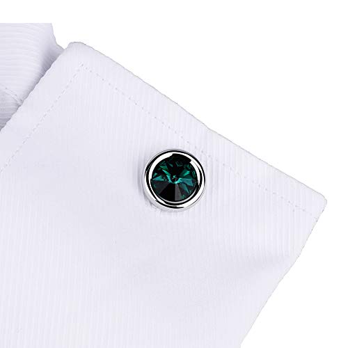 HAWSON Cufflinks for Men with Swarovski Crystal Cuff Links for Formal Business Wedding Shirts in Gift Box2